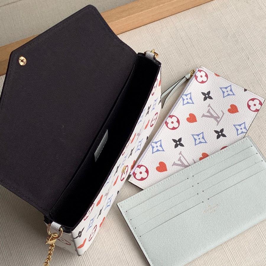 LV M80232 Louis Vuitton M69977 Game on Felicie Pochette Bag White - Voguebags