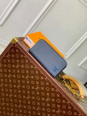 LV M80334 Louis Vuitton Zippy Wallet Horizontal Navy Blue - Default Title - View 1