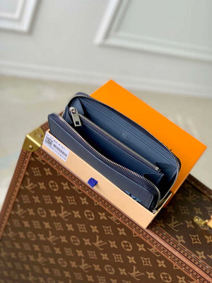 LV M80334 Louis Vuitton Zippy Wallet Horizontal Navy Blue - Default Title - View 9