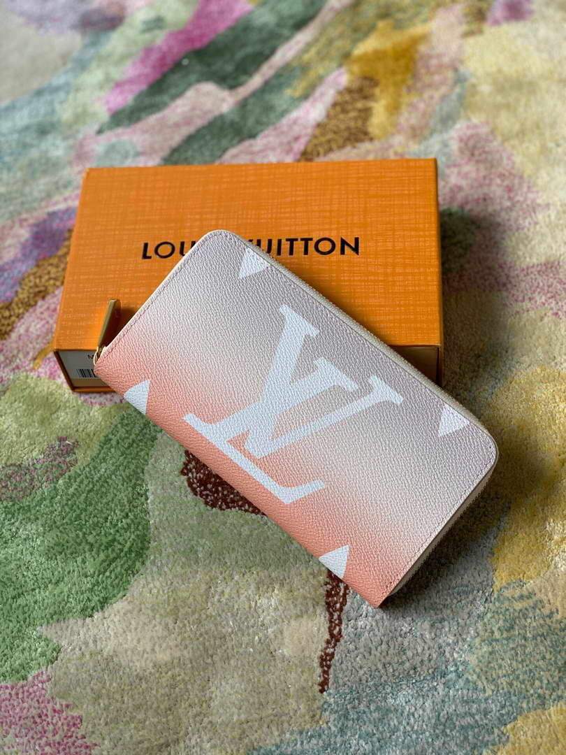 LV M80359 Louis Vuitton Zippy Wallet Mist Gray