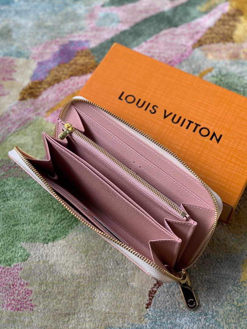 LV M80359 Louis Vuitton Zippy Wallet Mist Gray
