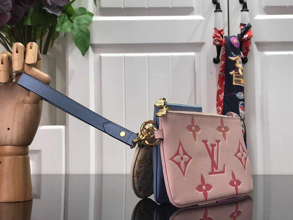 LV M80407 Louis Vuitton Trio Pouch Monogram Empreinte Leather - luxibagsmall