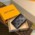 LV M80508 Louis Vuitton Pocker Organizer Slender Black Leather
