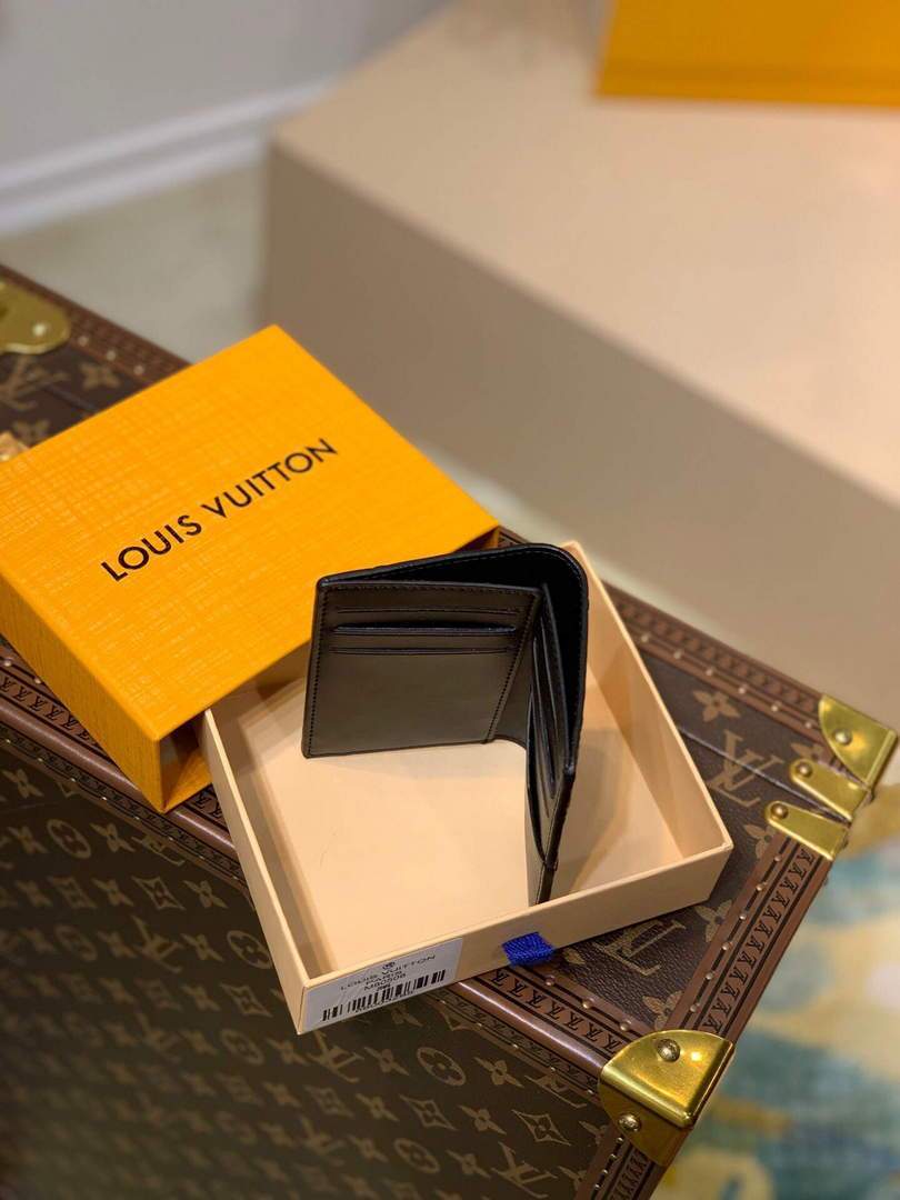 LV M80508 Louis Vuitton Pocker Organizer Slender Black Leather
