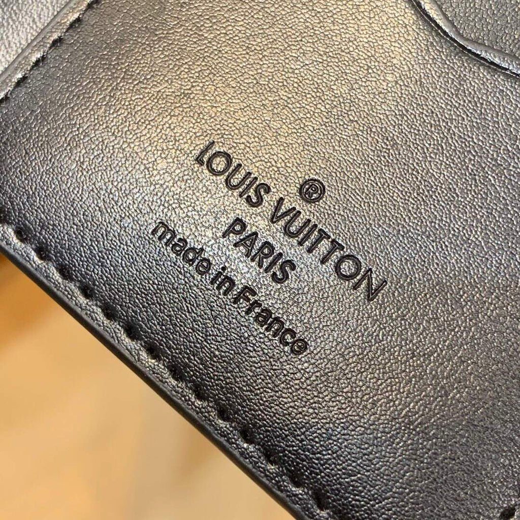 LV M80508 Louis Vuitton Pocker Organizer Slender Black Leather