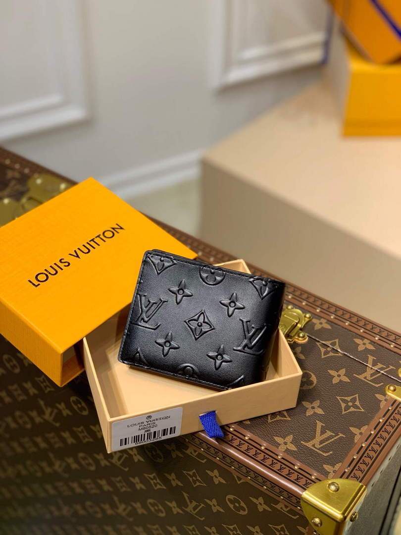 LV M80520 Louis Vuitton Slender Wallet Black Leather