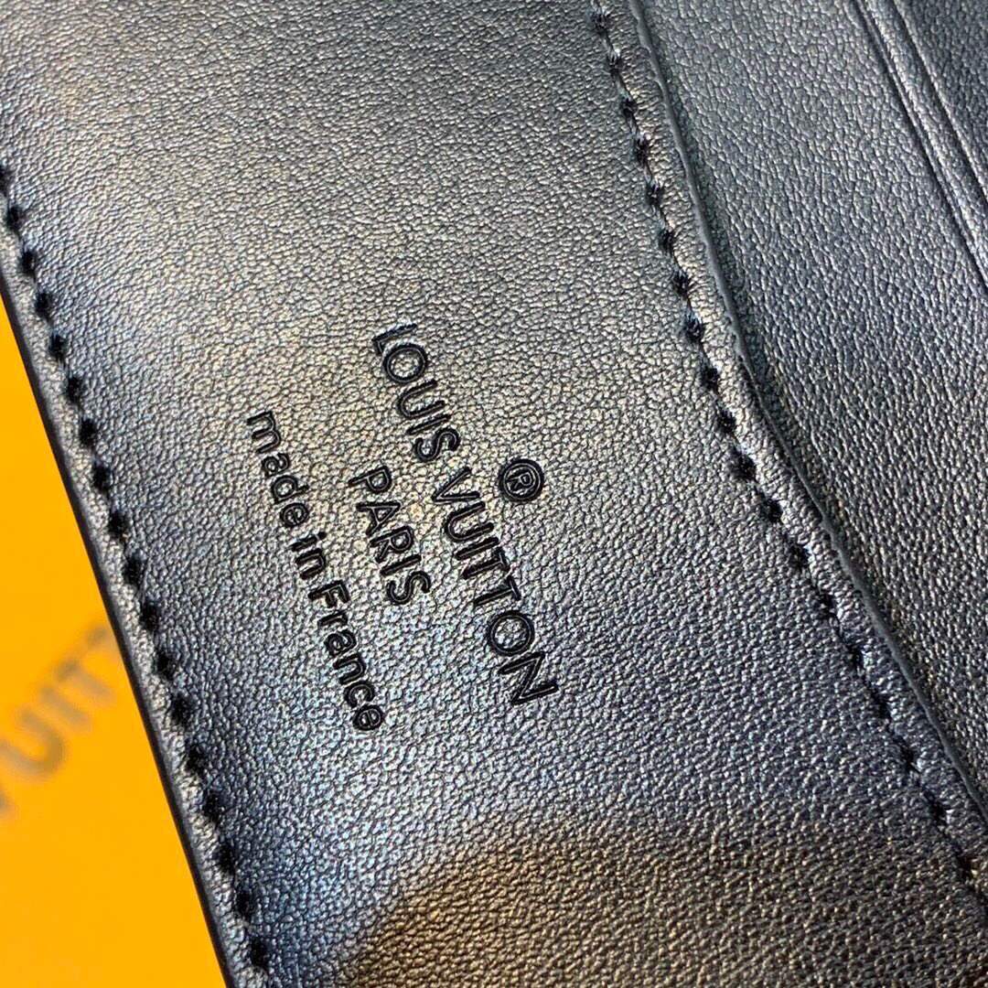 LV M80520 Louis Vuitton Slender Wallet Black Leather
