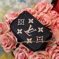 LV M80732 Mini Pochette Accessoires Bicolor Monogram Empreinte Leather Black and Beige - Default Title - View 1