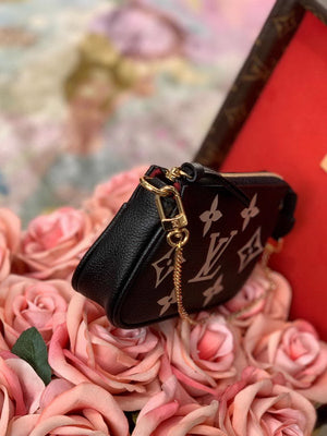 LV M80732 Mini Pochette Accessoires Bicolor Monogram Empreinte Leather Black and Beige - Default Title - View 3