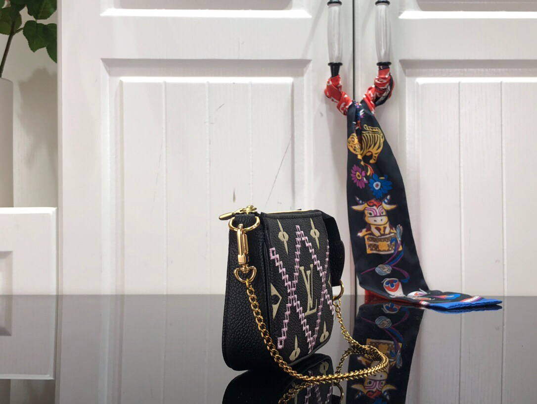 LV M81140 Louis Vuitton Mini Pochette Accessoires Bag Black - Default Title - View 2
