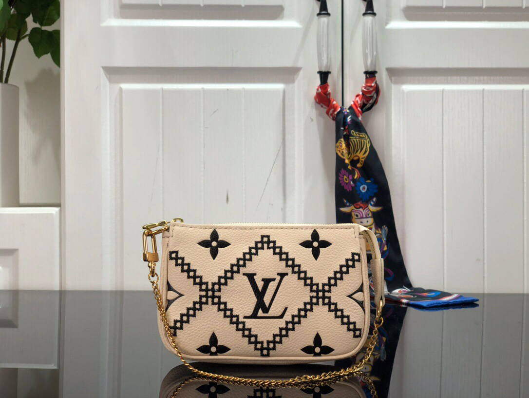 LV M81140 Louis Vuitton Mini Pochette Accessoires Bag Beige - Default Title - View 1