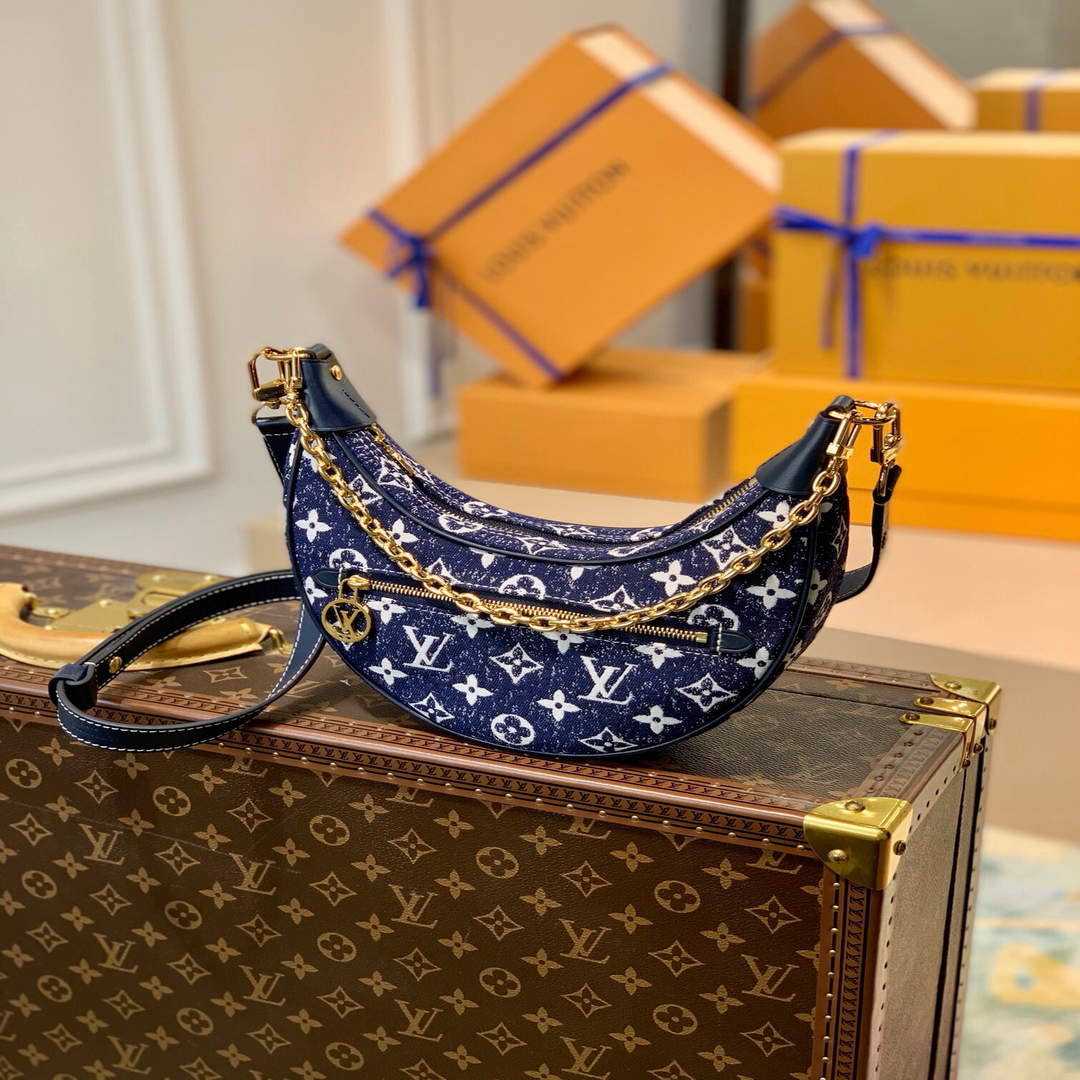 LV M81166 Louis Vuitton Loop Monogram Denim Leather Bag - Default Title - View 1