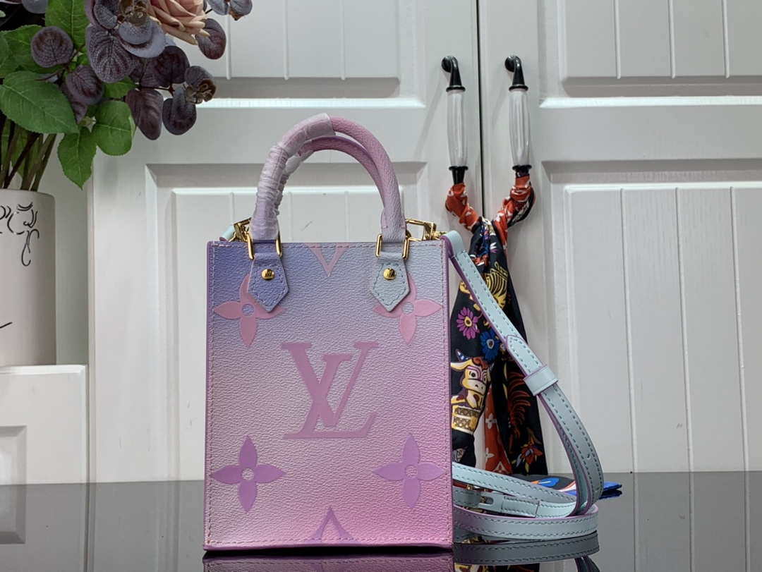 LV M81341 Louis Vuitton Louis Vuitton Petit Sac Plat Bag Monogram - Default Title - View 1