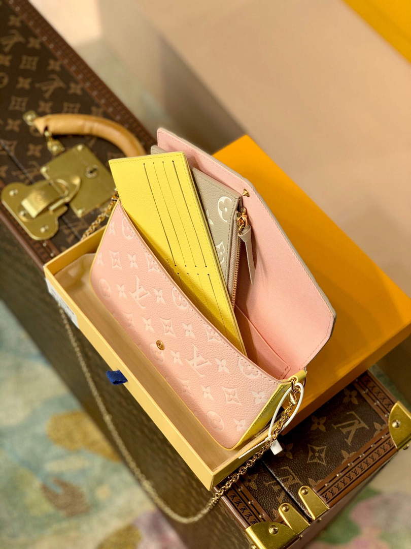 LV M81359 Louis Vuitton Felicie Pochette Bag Pink - Default Title - View 7