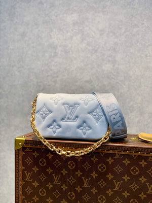 LV M81399 Louis Vuitton Wallet On Strap Bubblegram Glacier Blue - Default Title - View 1