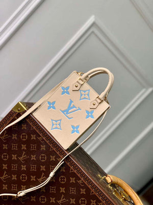 LV M81416 Louis Vuitton Petit Sac Plat Bag Blue - Default Title - View 1