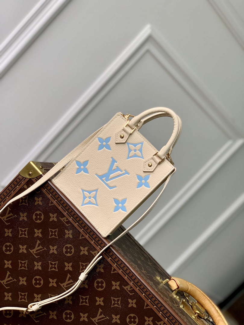 LV M81416 Louis Vuitton Petit Sac Plat Bag Blue - Default Title - View 1