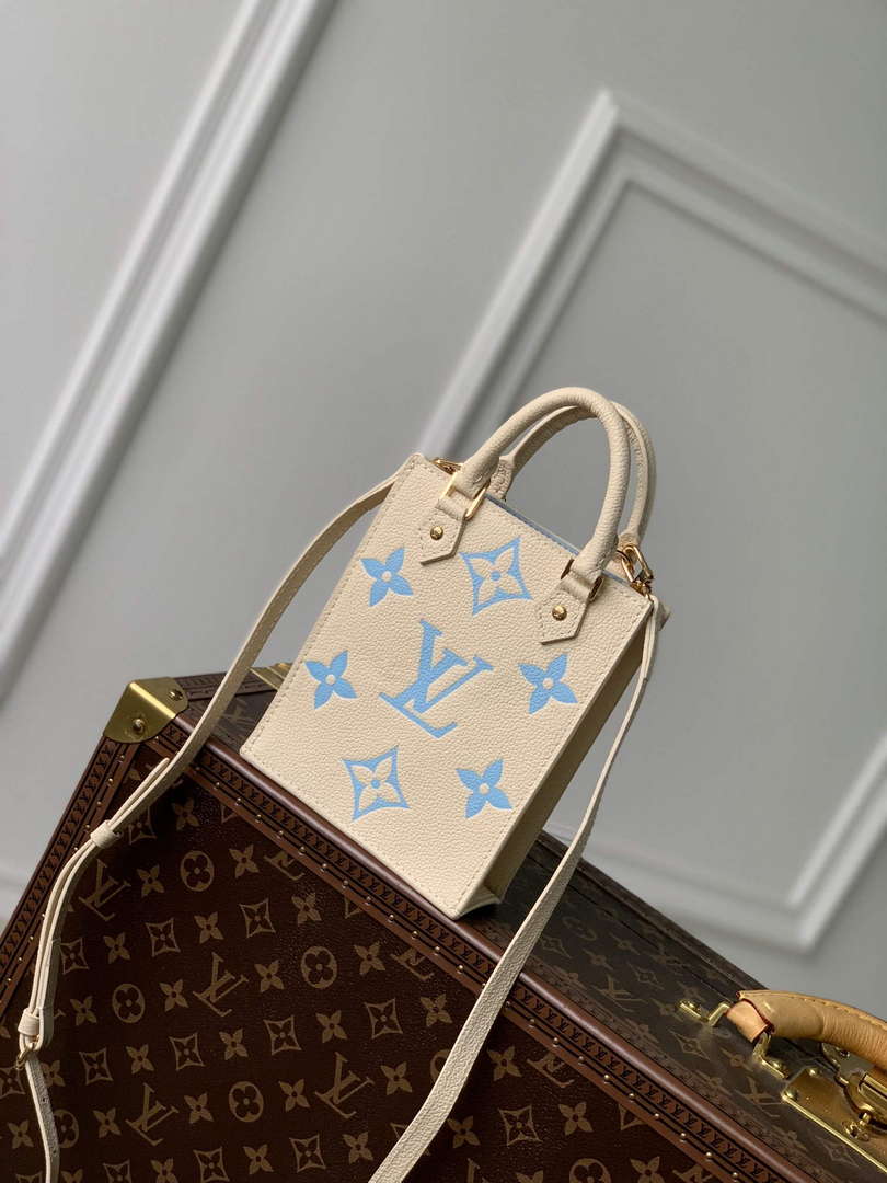 LV M81416 Louis Vuitton Petit Sac Plat Bag Blue - Default Title - View 3