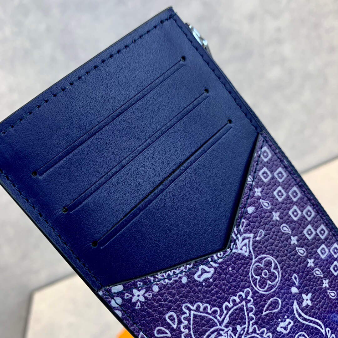 LV M81432 Louis Vuitton Coin Card Holder Other Leathers Blue - Default Title - View 4