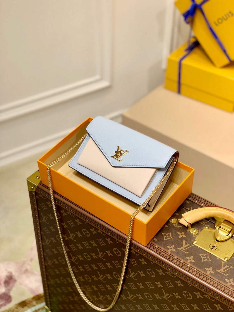 LV M81436 Louis Vuitton Mylockme Chain Pochette Blue - Default Title - View 1