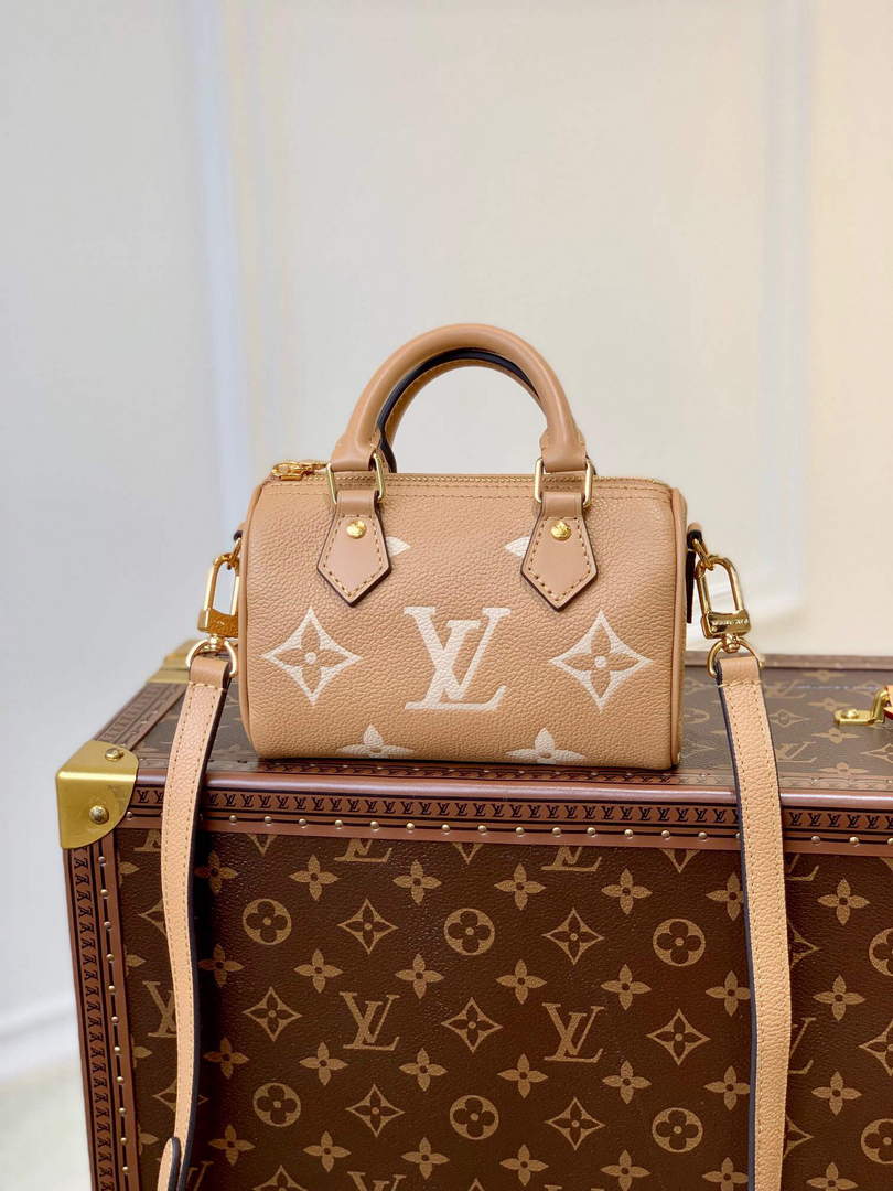 LV M81457 Louis Vuitton Nano Speedy Bag Arizona Beige - Default Title - View 1