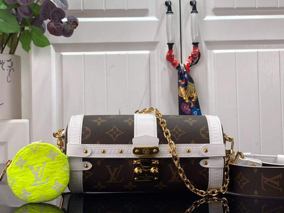 LV M81485 Louis Vuitton Papillon Trunk Handbag White - Default Title - View 1