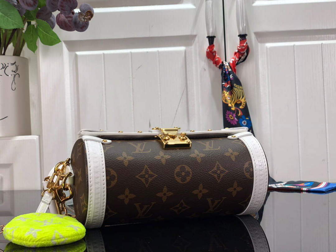 LV M81485 Louis Vuitton Papillon Trunk Handbag White