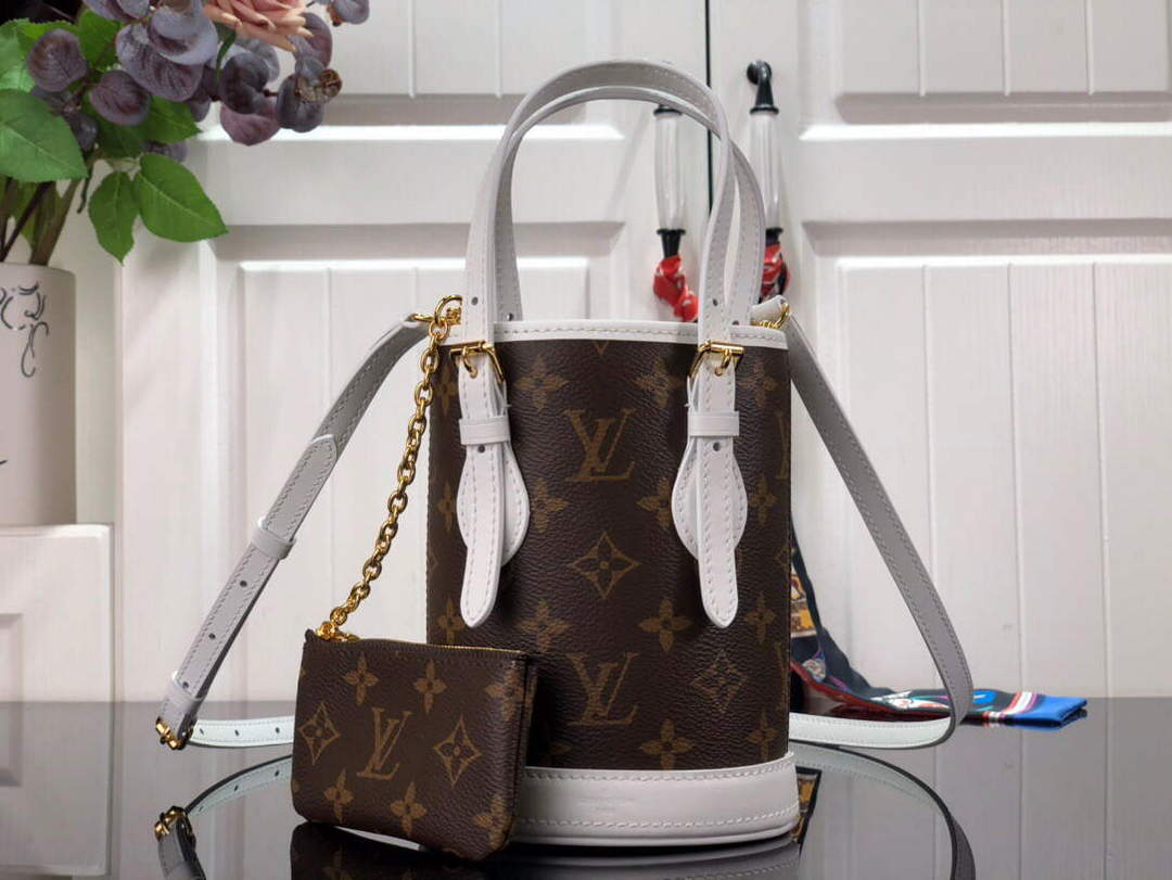 LV M81489 Louis Vuitton Nano Bucket Bag White - Default Title - View 1