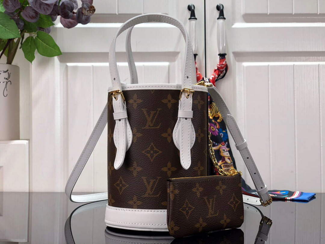 LV M81489 Louis Vuitton Nano Bucket Bag White - Default Title - View 3