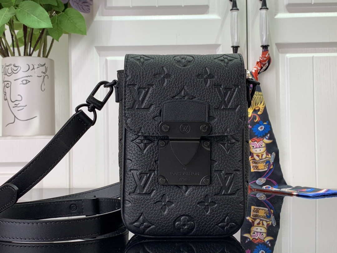 LV M81524 Louis Vuitton S-Lock Vertical Wearable Wallet Black - Default Title - View 1