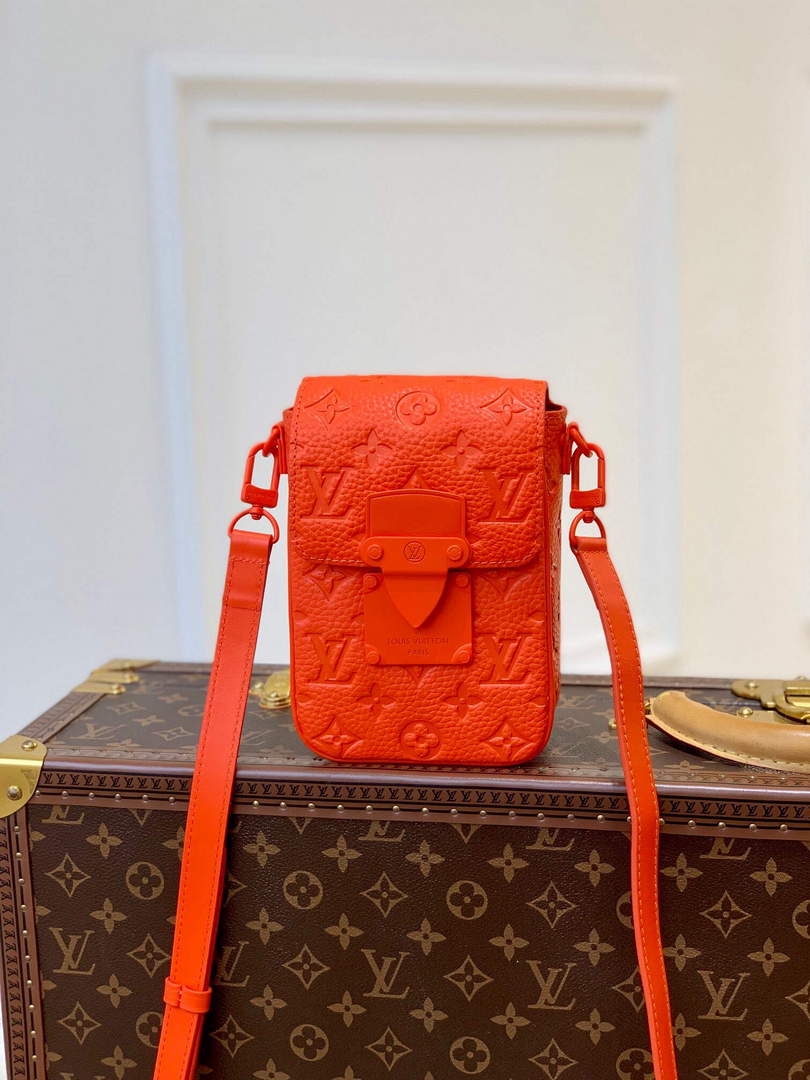 LV M81525 Louis Vuitton S-LOCK Vertical Wearable Wallet Orange - Default Title - View 1