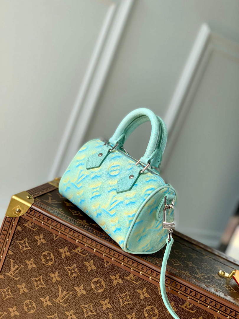 LV M81625 Louis Vuitton Nano Speedy Bag Vert d'eau Green