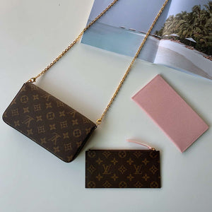 LV M81896 Louis Vuitton Felicie Pochette Bag M61276  Monogram Pink - Default Title - View 2