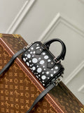 LV M81910 Louis Vuitton LV x YK Nano Speedy Bag Black and white