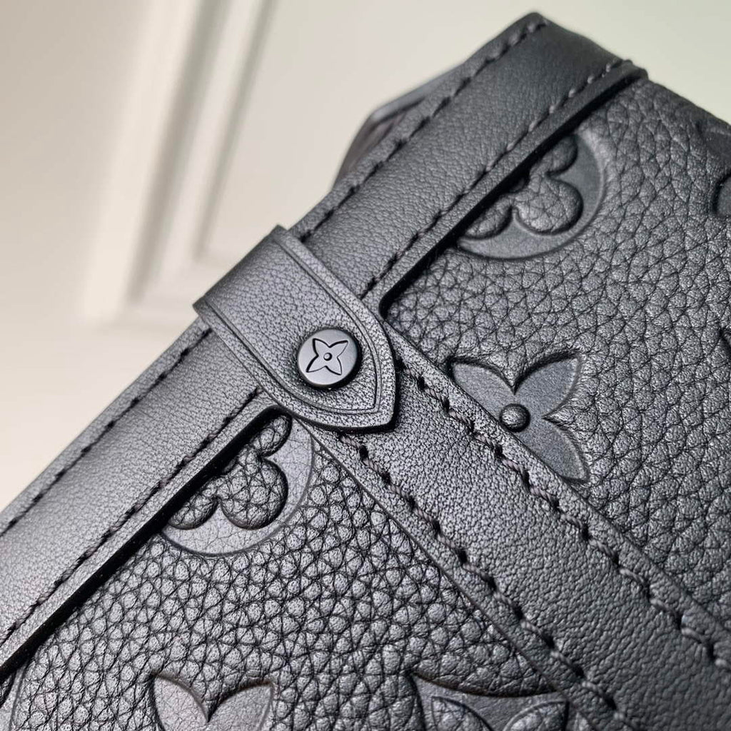LV M82077 Louis Vuitton Vertical Trunk Wearable Wallet black embossed