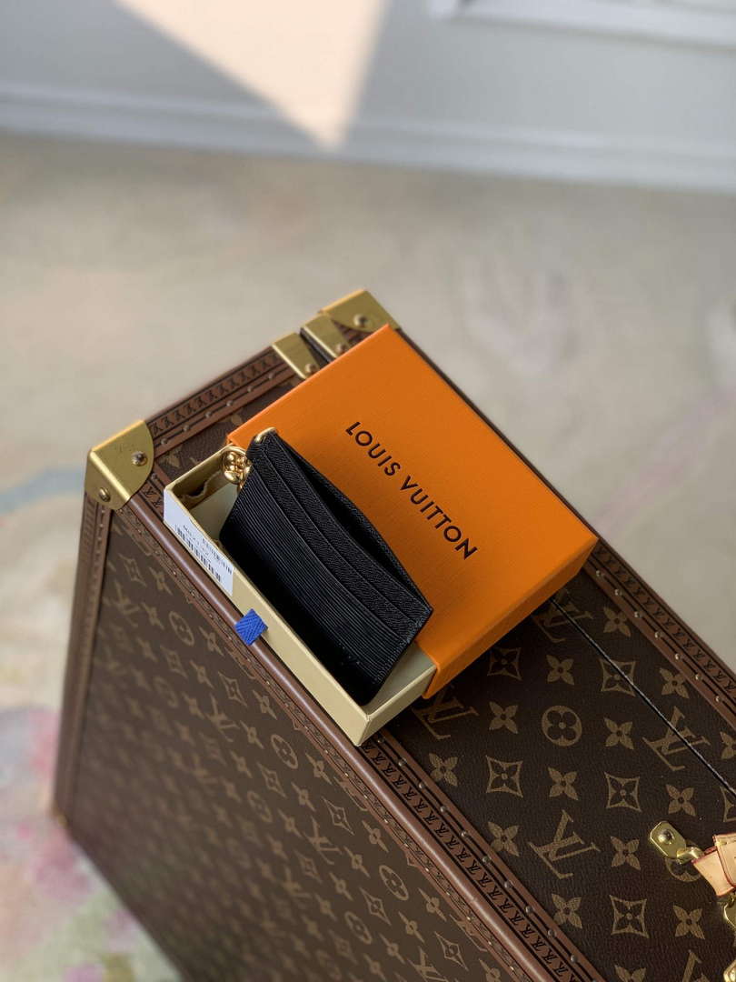 LV M82132 Louis Vuitton LV Charms Card Holder water ripple black