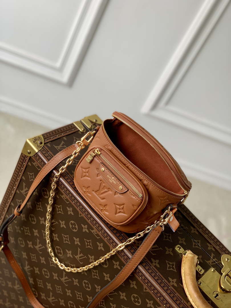 LV M82208 Louis Vuitton Mini Bumbag Monogram Empreinte Brown - Default Title - View 9