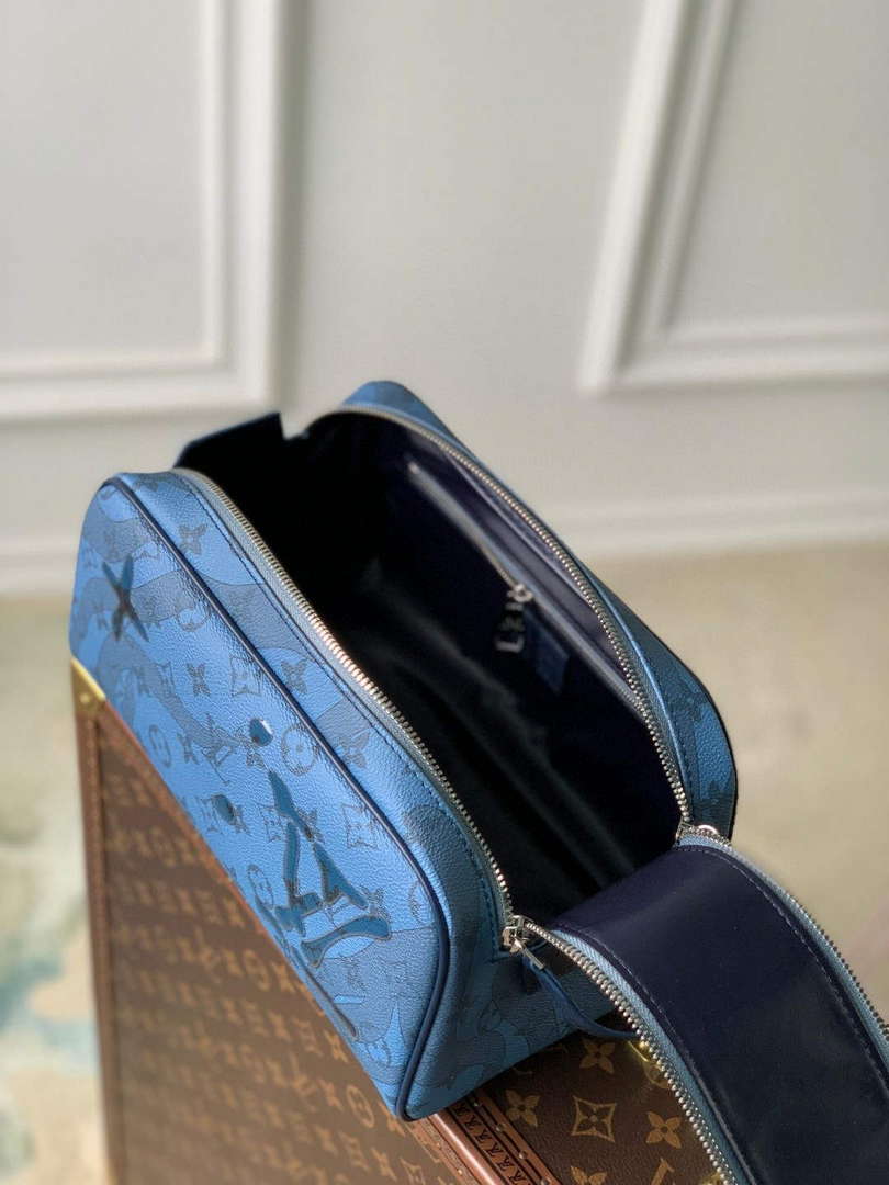 LV M82337 Louis Vuitton Dopp Kit Toiletry Bag Abyss Blue