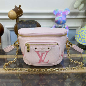 LV M82347 Louis Vuitton Mini Bumbag Monogram Empreinte Pink - Default Title - View 1