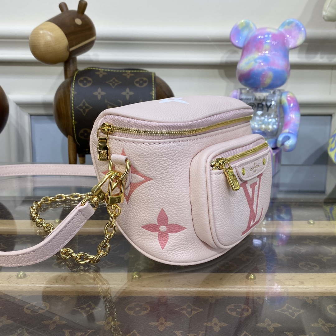LV M82347 Louis Vuitton Mini Bumbag Monogram Empreinte Pink - Default Title - View 3