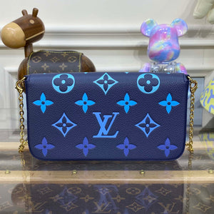 LV M82349 Louis Vuitton Felicie Pochette Monogram Empreinte Bag Navy Blue - Default Title - View 2