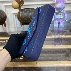 LV M82349 Louis Vuitton Felicie Pochette Monogram Empreinte Bag Navy Blue - Default Title - View 4