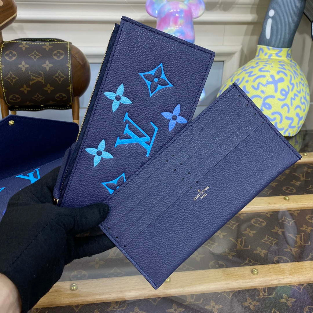 LV M82349 Louis Vuitton Felicie Pochette Monogram Empreinte Bag Navy Blue
