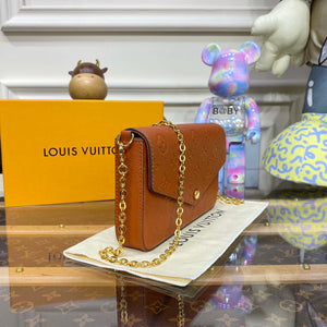 LV M82363 Louis Vuitton Felicie Pochette Monogram Empreinte Bag Brown - Default Title - View 3