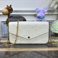 LV M82363 Louis Vuitton Felicie Pochette Monogram Empreinte Bag White - Default Title - View 1