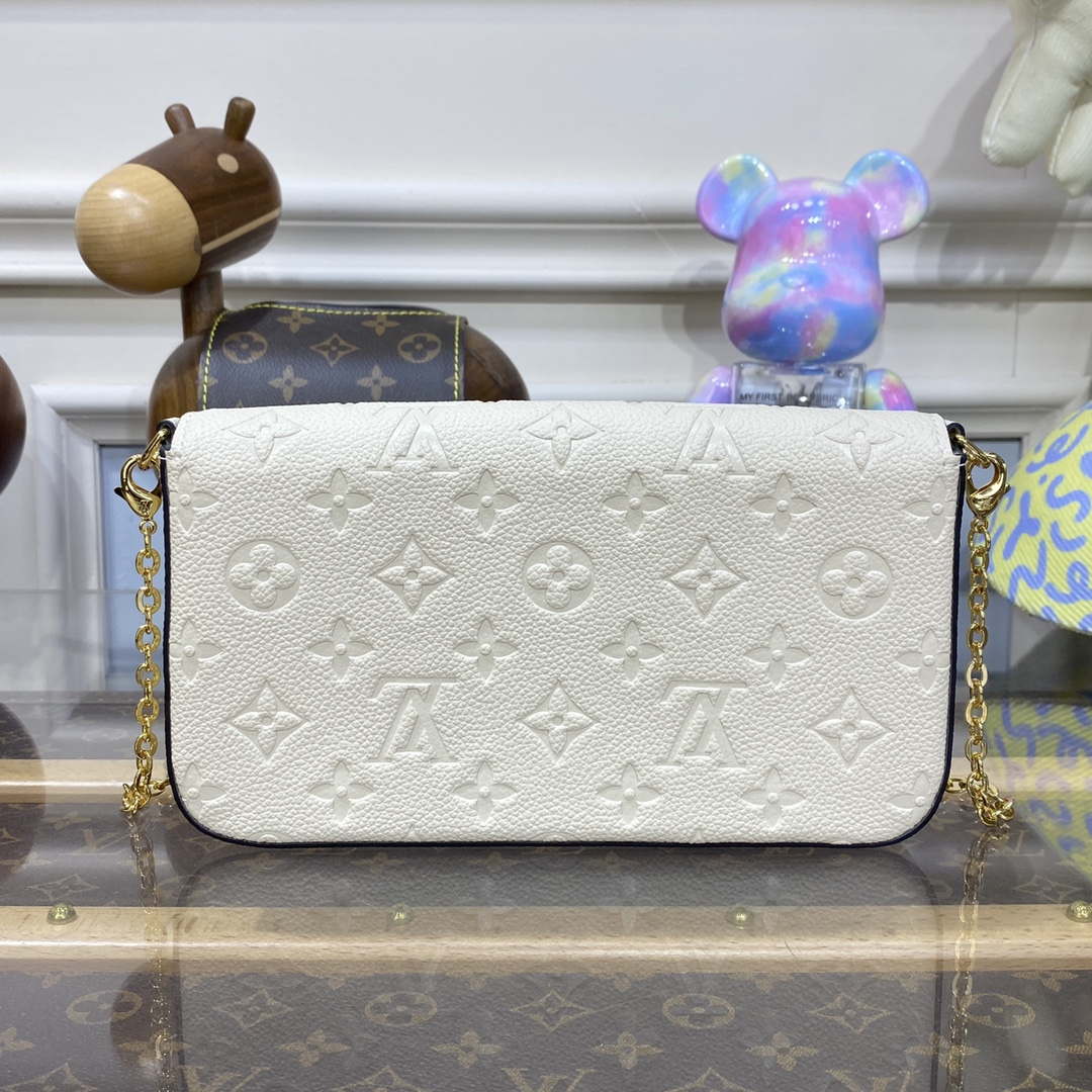 LV M82363 Louis Vuitton Felicie Pochette Monogram Empreinte Bag White - Default Title - View 2