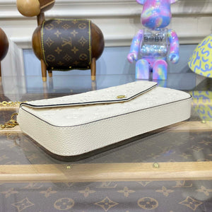 LV M82363 Louis Vuitton Felicie Pochette Monogram Empreinte Bag White - Default Title - View 4