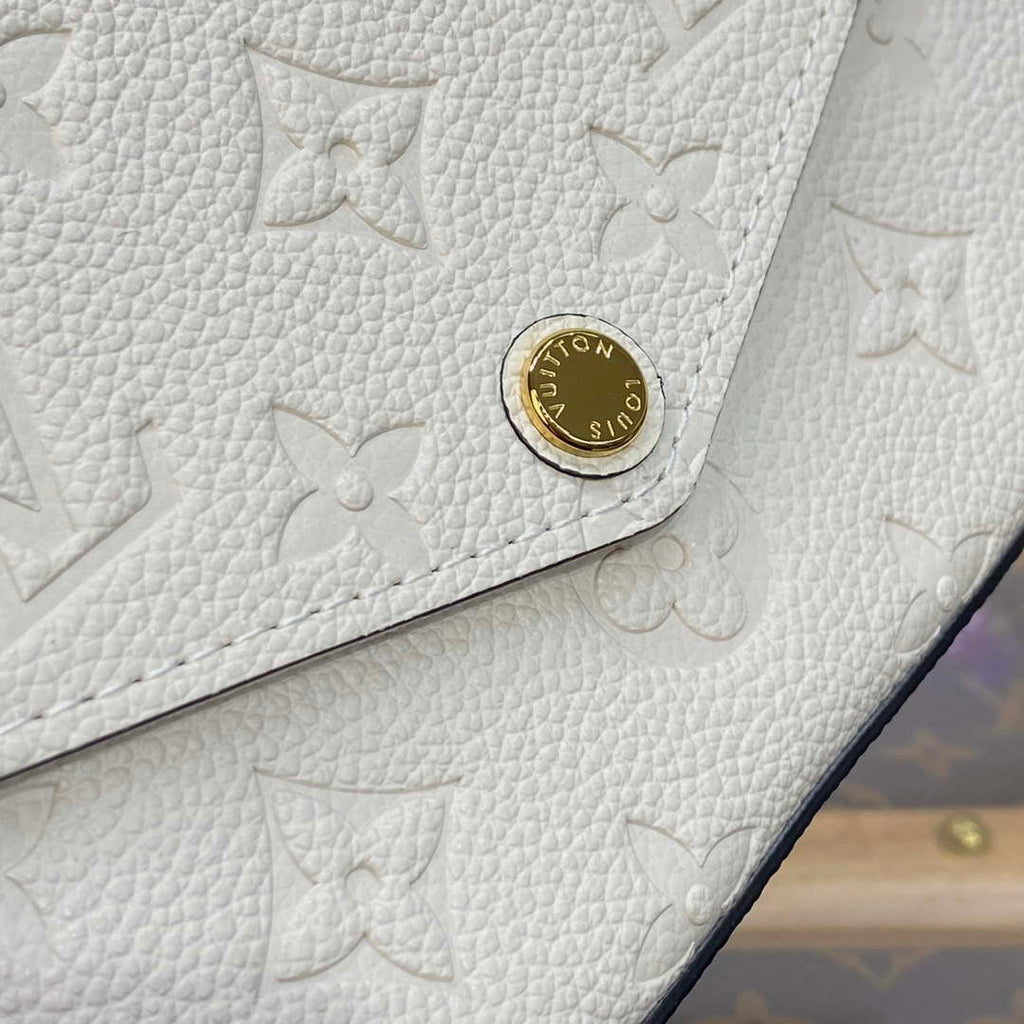 LV M82363 Louis Vuitton Felicie Pochette Monogram Empreinte Bag White