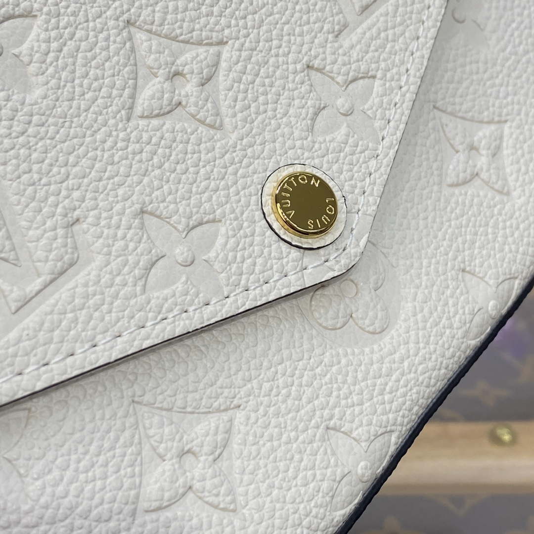 LV M82363 Louis Vuitton Felicie Pochette Monogram Empreinte Bag White - Default Title - View 6