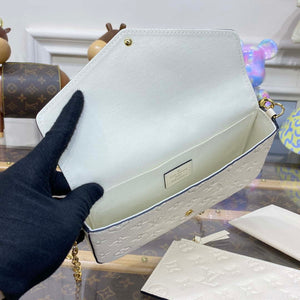 LV M82363 Louis Vuitton Felicie Pochette Monogram Empreinte Bag White - Default Title - View 9